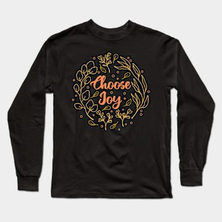 Choose Joy Floral Line Art Long Sleeve T-Shirt